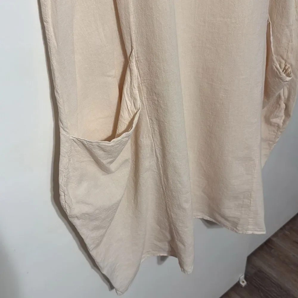 NWT Giocam 100% Peruvian Cotton Tank Dress with Pockets Lagenlook - Picture 4 of 14